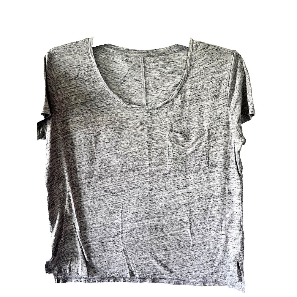 Old Navy BUNDLE 2 V-neck Cap Sleeves Cotton Tops Gray Solid Blue Stripes SIZE L